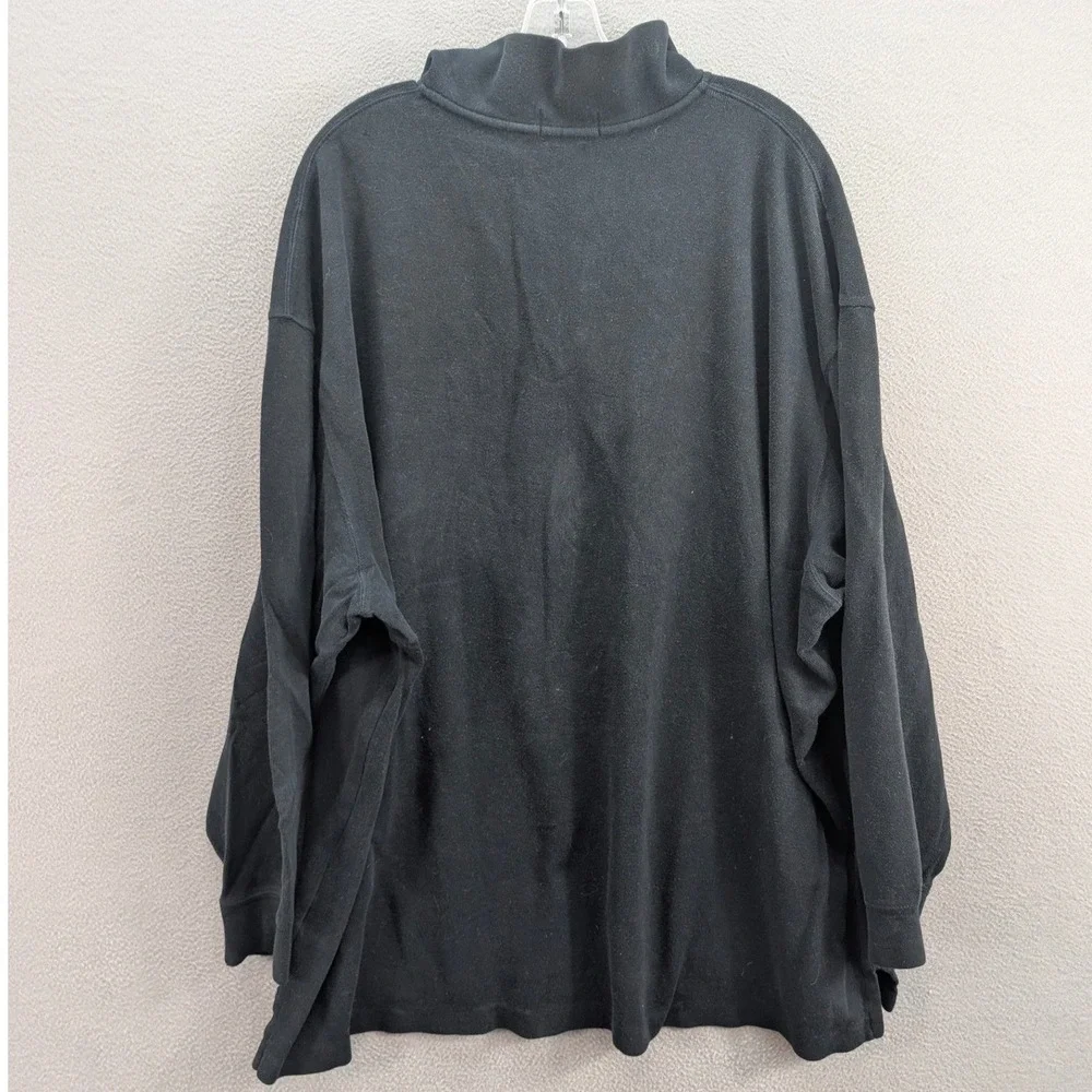 Polo Ralph Lauren Polo Mens Sz 3XB Big Estate‎ Rib 1/4 Zip Pullover Black Cotton
